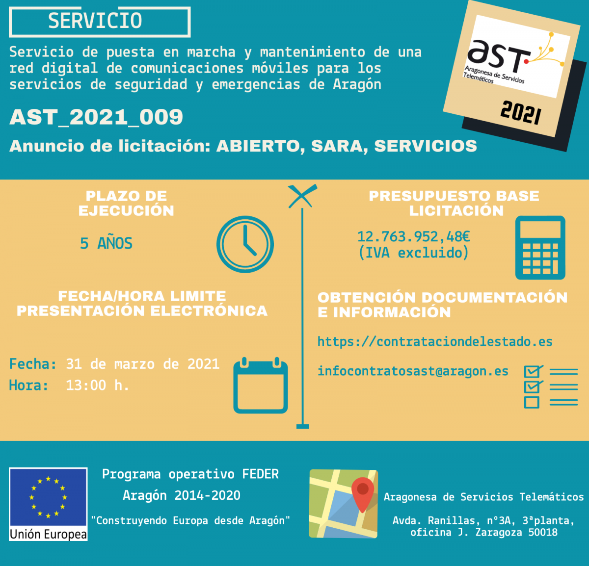 Imagen de Licitación de la nueva red de seguridad y emergencias del Gobierno de Aragón - AST_2021_009