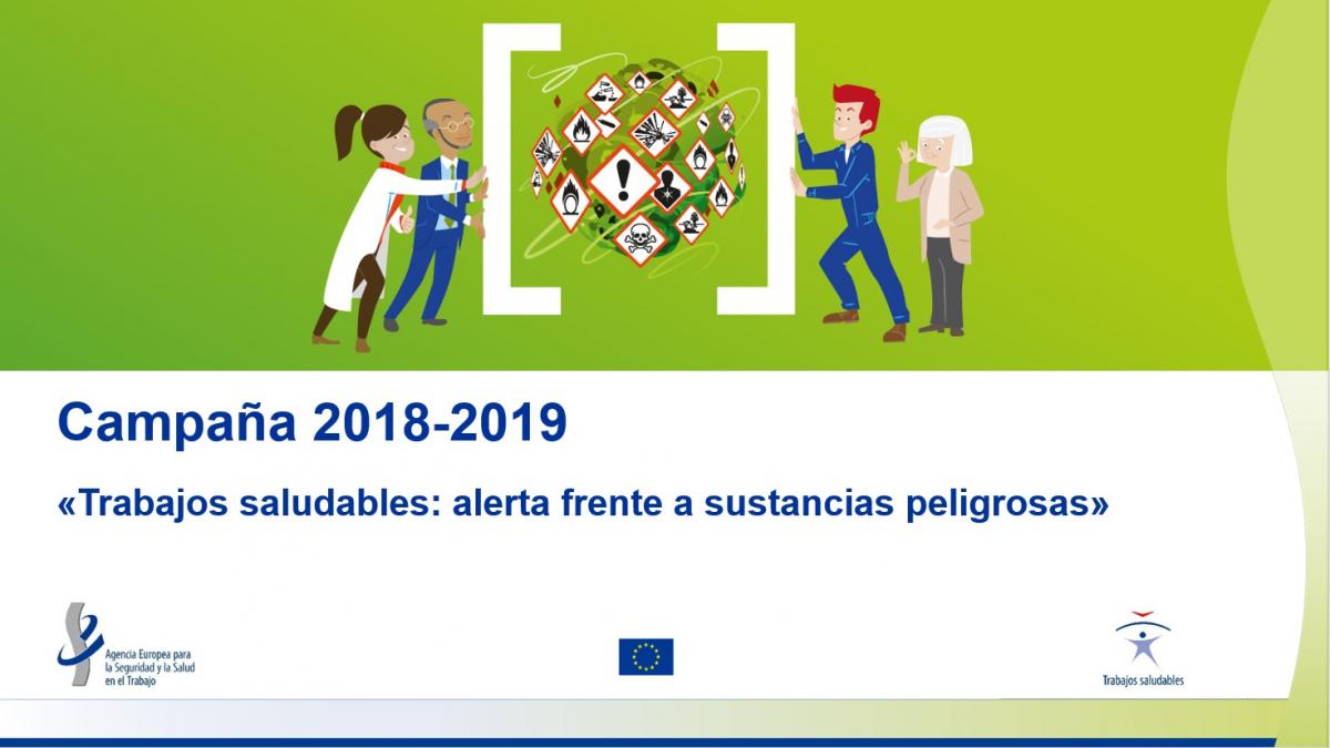 Imagen de campaña europea sobre trabajos saludables