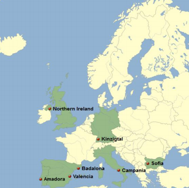 Mapa regiones participantes